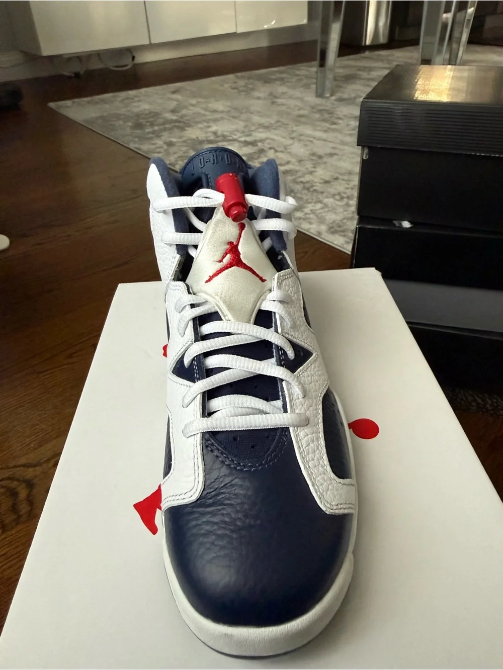Jordan Kids Sneakers White / Varsity Red Box (Size 6.5Y)